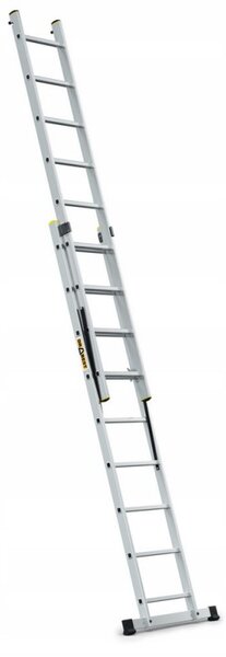 Hliníkový žebřík 2x9 příček dvoudílný DRABEST DW2-9 PRO