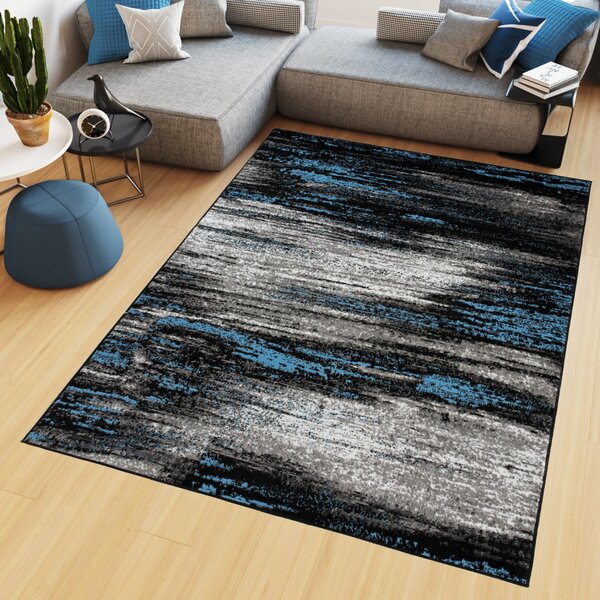 Makro Abra Kusový koberec moderní MAYA Z905B šedý černý modrý Rozměr: 120x170 cm