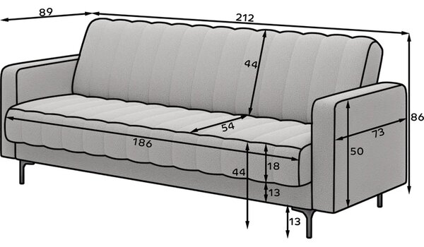 Designová rozkládací pohovka KARSIN - béžová