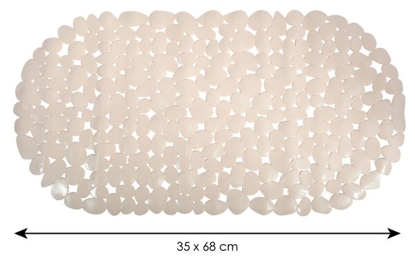 MSV protiskluzová podložka do vany GALETS, béžová, PVC, 35 x 68 cm
