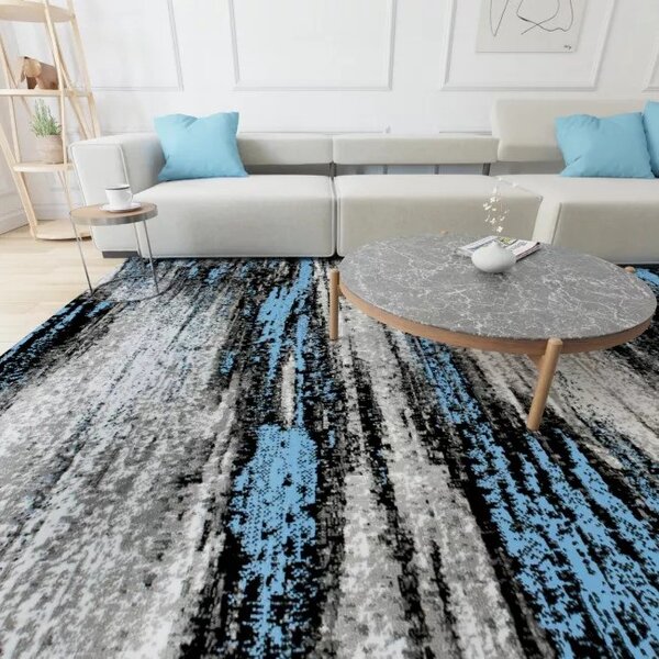 Makro Abra Kusový koberec moderní MAYA Z905B šedý černý modrý Rozměr: 120x170 cm