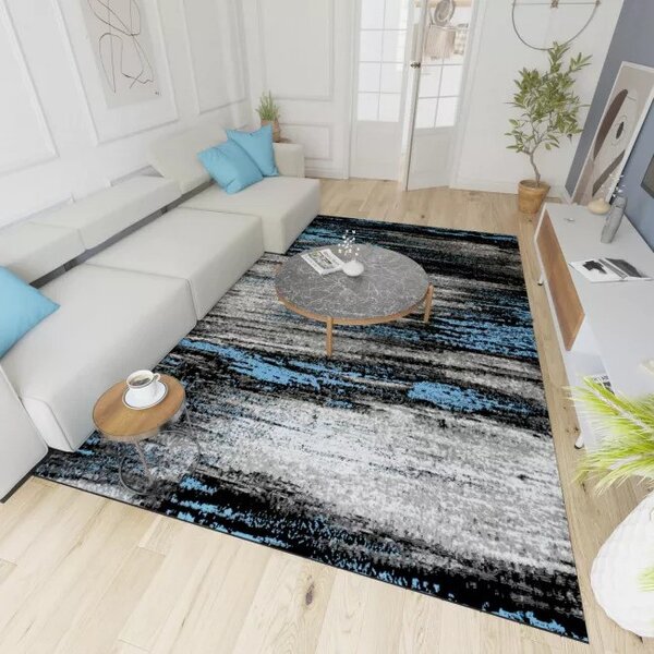 Makro Abra Kusový koberec moderní MAYA Z905B šedý černý modrý Rozměr: 120x170 cm