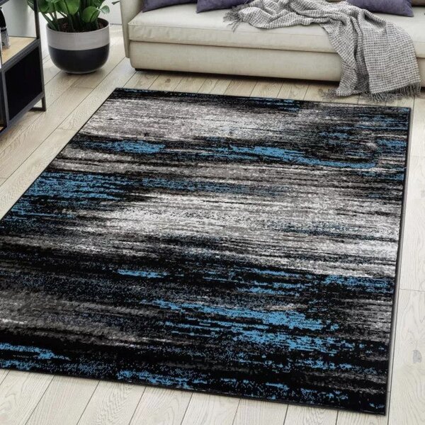 Makro Abra Kusový koberec moderní MAYA Z905B šedý černý modrý Rozměr: 120x170 cm