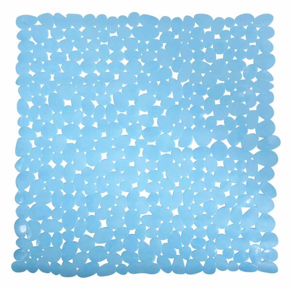 MSV protiskluzová podložka do sprchy GALETS, světle modrá, PVC, 53 x 53 cm