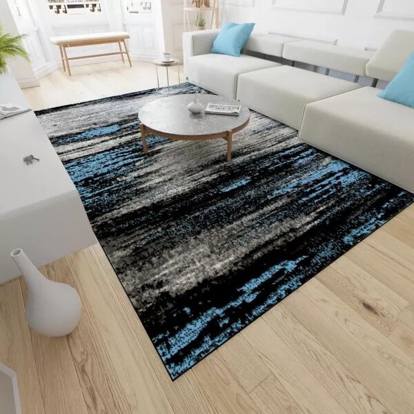 Makro Abra Kusový koberec moderní MAYA Z905B šedý černý modrý Rozměr: 120x170 cm