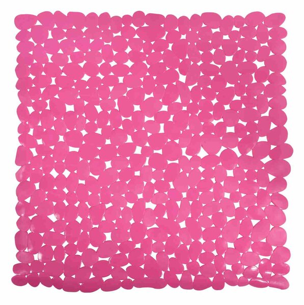 MSV protiskluzová podložka do sprchy GALETS, růžová, PVC, 53 x 53 cm