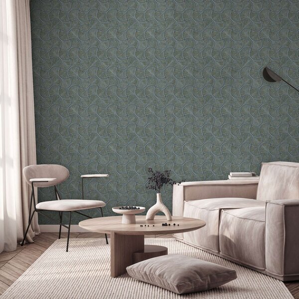 Geometrická vliesová tapeta na zeď, modro-zelená, 23201-6, Omega, AdaWall