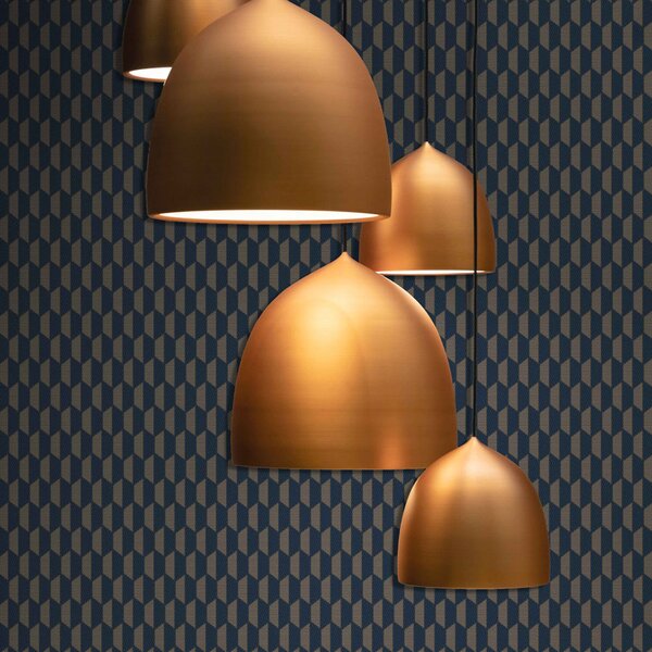 Geometrická vliesová tapeta na zeď, modro-hnědá, imitace látky, 23208-6, Omega, AdaWall
