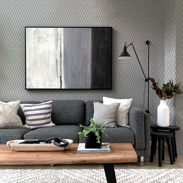 Geometrická vliesová tapeta na zeď, šedá, imitace látky, 23208-4, Omega, AdaWall