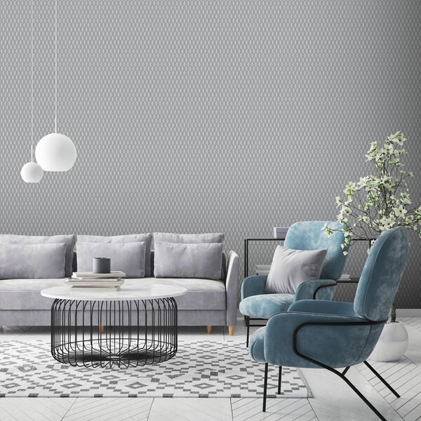 Geometrická vliesová tapeta na zeď, šedá, imitace látky, 23208-4, Omega, AdaWall