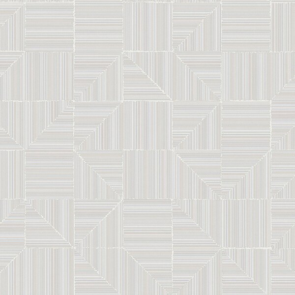 Geometrická vliesová tapeta na zeď, bílá, imitace látky, 23209-1, Omega, AdaWall
