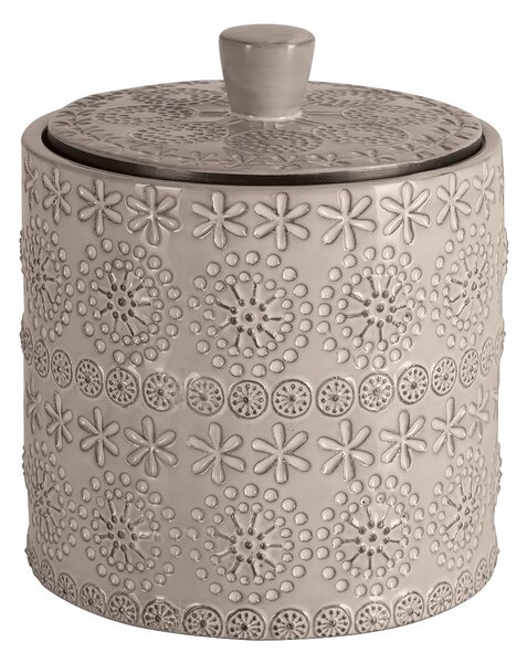 Spirella dóza na odličovací tampony RELIEF, béžová, porcelán
