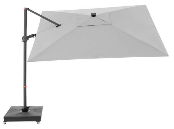 Doppler myZone 220 x 300 cm LED - výkyvný zahradní slunečník s boční tyčí světle šedá