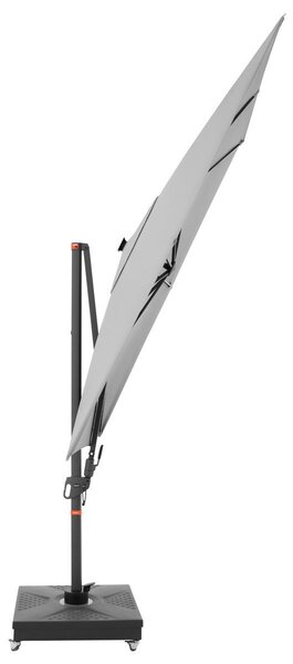 Doppler myZone 220 x 300 cm LED - výkyvný zahradní slunečník s boční tyčí světle šedá