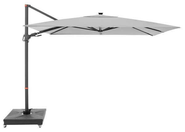 Doppler myZone 220 x 300 cm LED - výkyvný zahradní slunečník s boční tyčí světle šedá