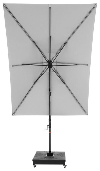 Doppler myZone 220 x 300 cm LED - výkyvný zahradní slunečník s boční tyčí světle šedá