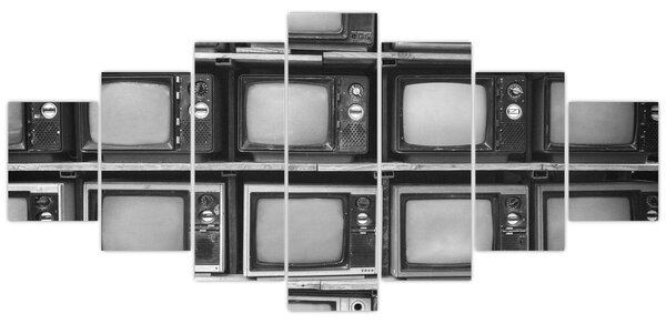 Obraz - Retro televize (210x100 cm)