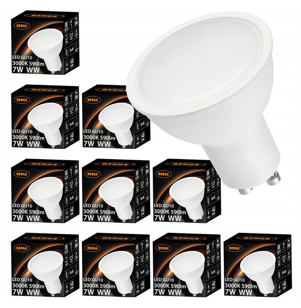 10x LED žárovka GU10 8W teplá bílá 3000K 720lm