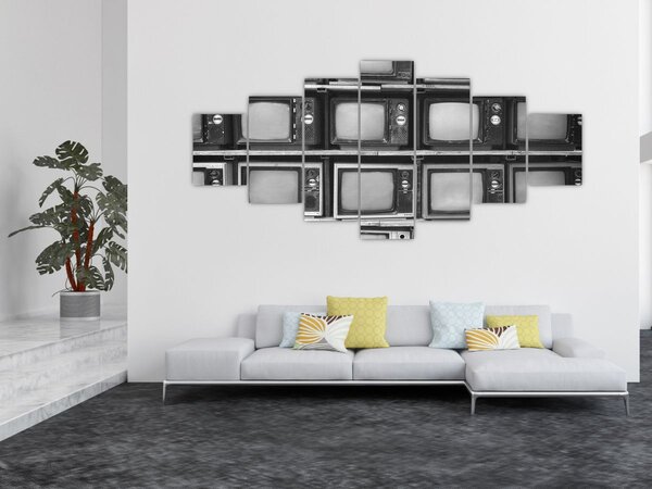 Obraz - Retro televize (210x100 cm)