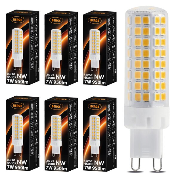 6x LED žárovka G9 7W 950lm - neutrální bílá 4500K