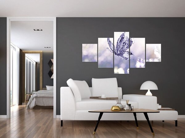 Obraz - Motýl a levandule (125x70 cm)