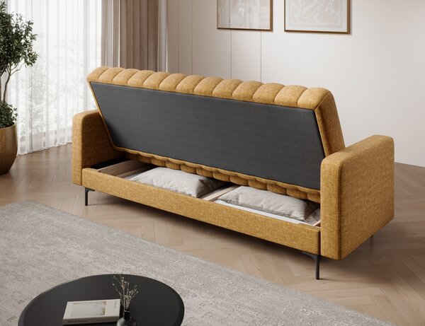 Designová rozkládací pohovka KARSIN - hořčicová