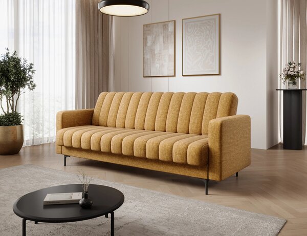 Designová rozkládací pohovka KARSIN - hořčicová