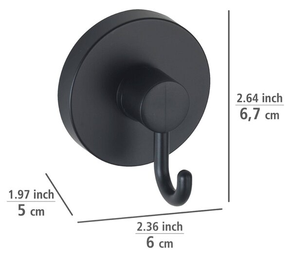 Sada koupelnových háčků, 2 ks, Vacuum-Loc, černé