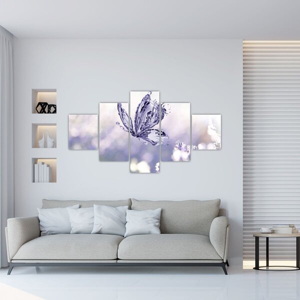 Obraz - Motýl a levandule (125x70 cm)