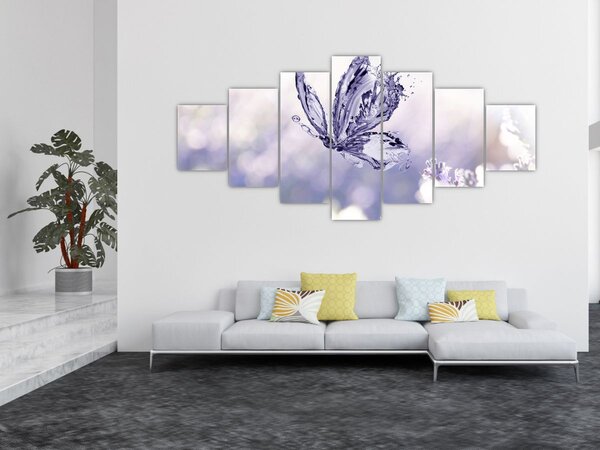 Obraz - Motýl a levandule (210x100 cm)