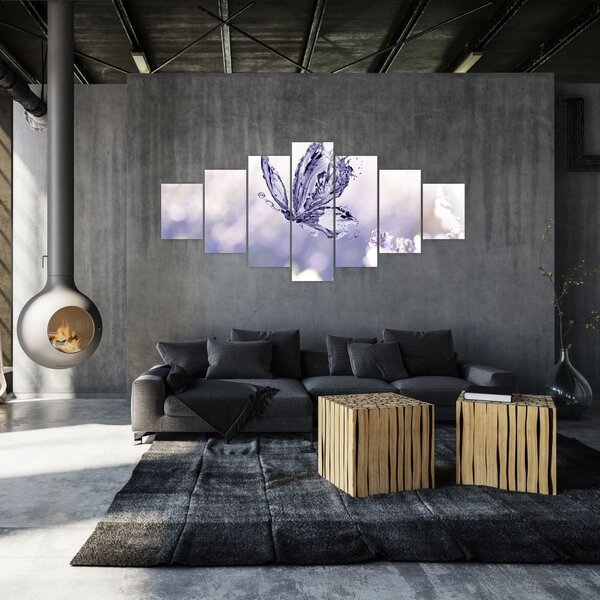 Obraz - Motýl a levandule (210x100 cm)