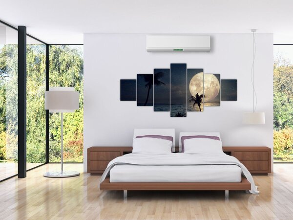 Obraz - Pláž s úplňkem (210x100 cm)