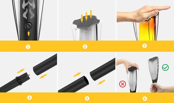 Solární LED lampa TORCH Premium IP65 - 65cm