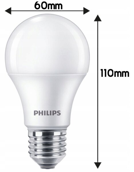 SADA 10 KS LED žárovek PHILIPS E27 8W = 60W 806lm Neutrální LED žárovka 4000K