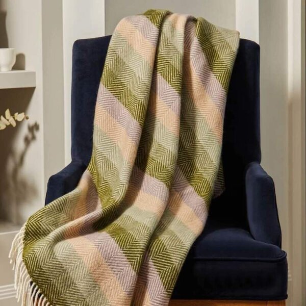 Pikniková vlněná deka Polo Botanical Stripe, 183x150 cm Tweedmill