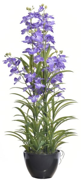 Umělá květina Orchidea v květináči 120 cm, fialová LA713