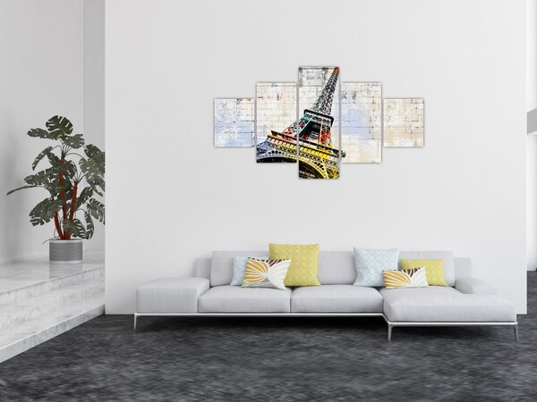 Obraz - Digitální umění Eiffelovy věže (125x70 cm)
