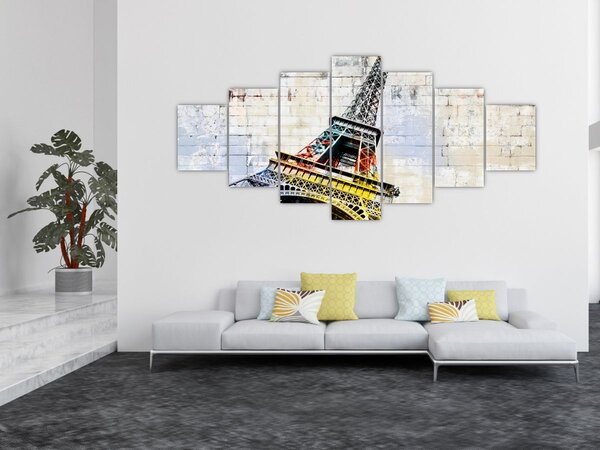Obraz - Digitální umění Eiffelovy věže (210x100 cm)