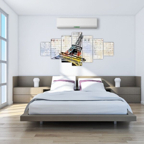 Obraz - Digitální umění Eiffelovy věže (210x100 cm)