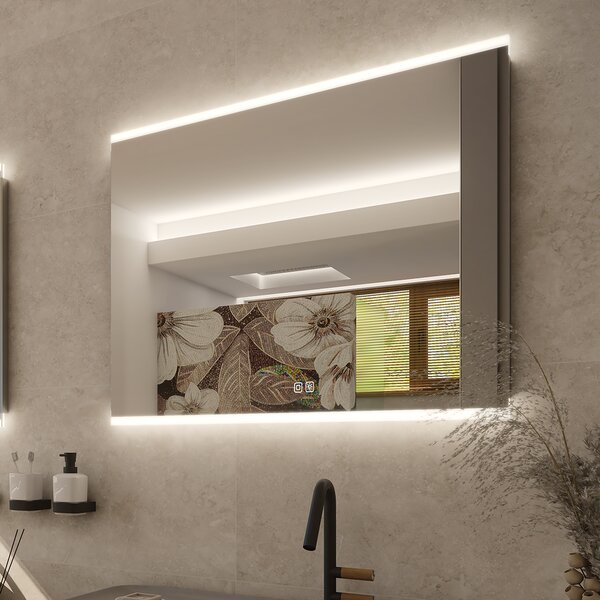 Nimco LED zrcadlo 24W, 80x70 cm se dvěma dotykovými senzory