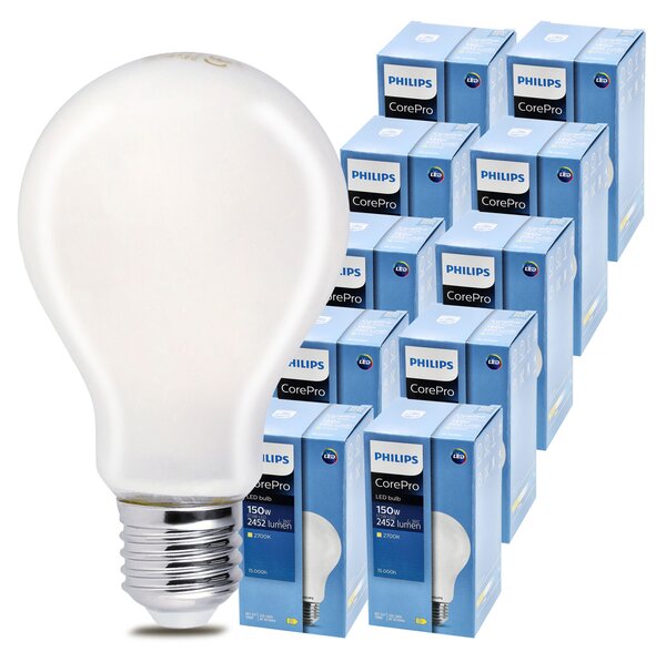 10x LED žárovka E27 PHILIPS 17,5W 2452lm 2700k Corepro Premium A67