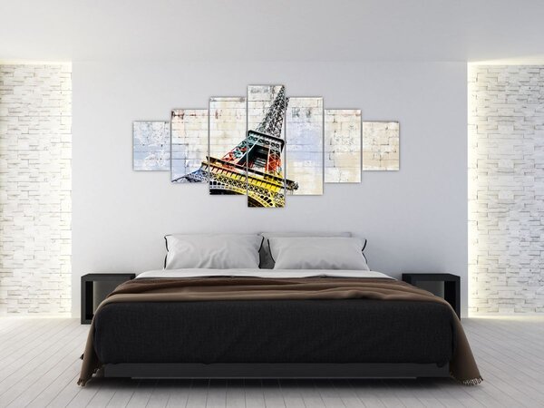 Obraz - Digitální umění Eiffelovy věže (210x100 cm)