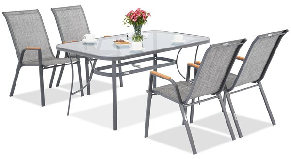 Kovový zahradní nábytek Modena/Bitonto pro 4 osoby Garden Point šedý