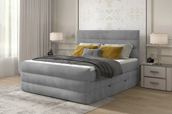 Boxspringová postel 140x200 AVENTO - světle šedá