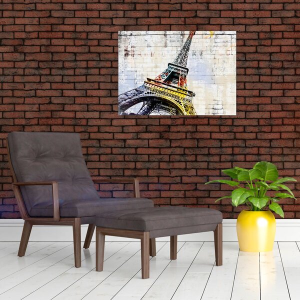 Obraz - Digitální umění Eiffelovy věže (70x50 cm)