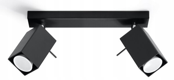 Stropní Svítidlo čtvercový SOLLUX LIGHTING 30 x 8 cm černý