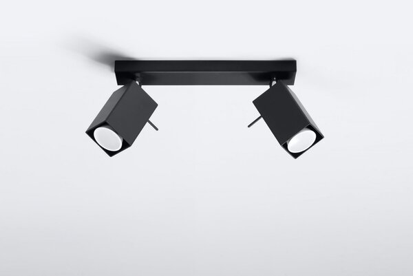 Stropní Svítidlo čtvercový SOLLUX LIGHTING 30 x 8 cm černý