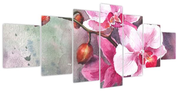 Obraz - Orchideje, aquarel (210x100 cm)