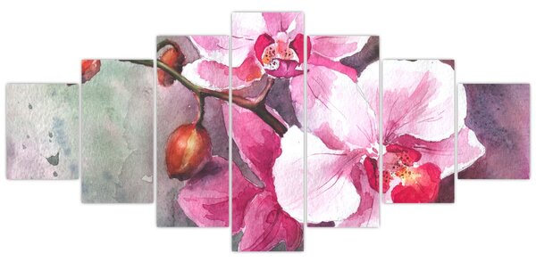 Obraz - Orchideje, aquarel (210x100 cm)