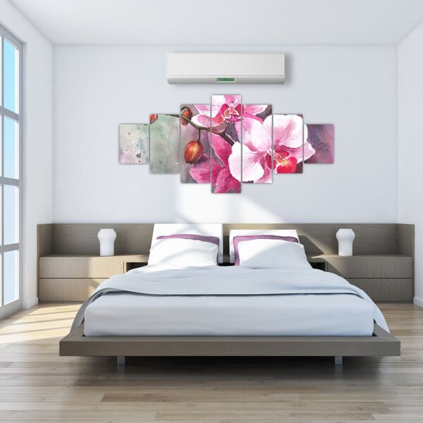 Obraz - Orchideje, aquarel (210x100 cm)